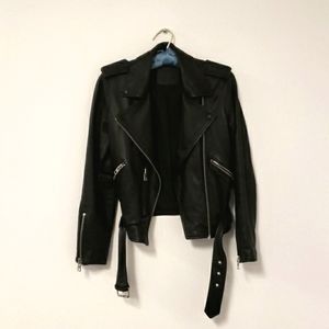 All Saints Black Leather Biker Jacket